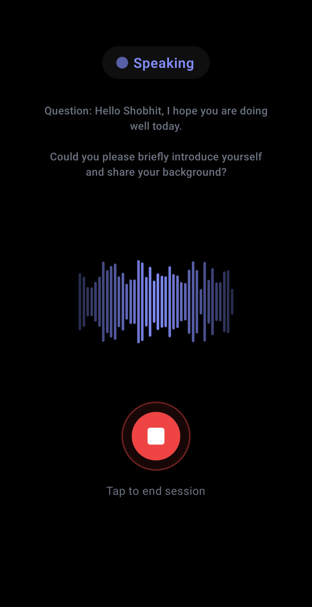 Interview Screen