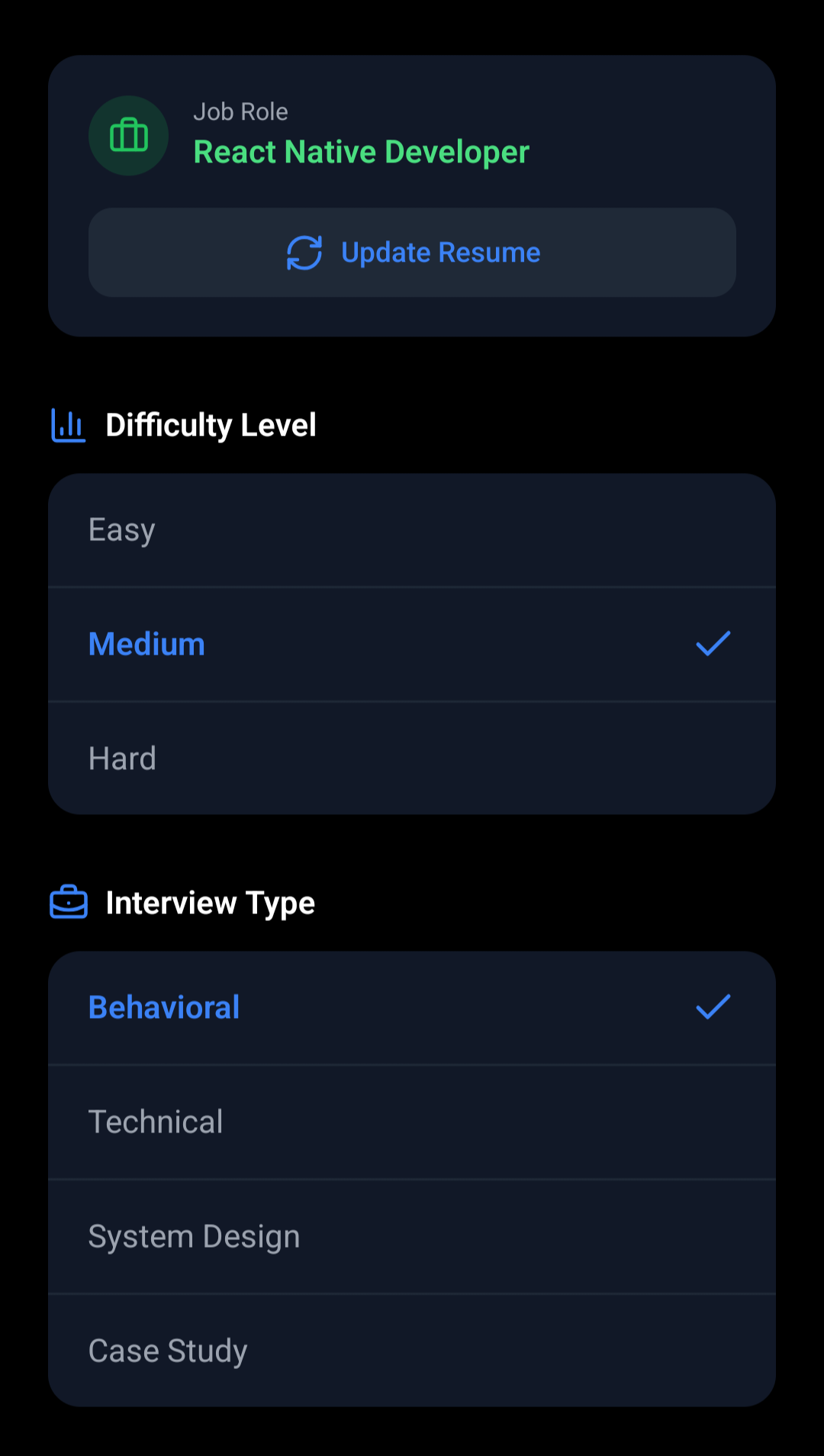 Settings Screen